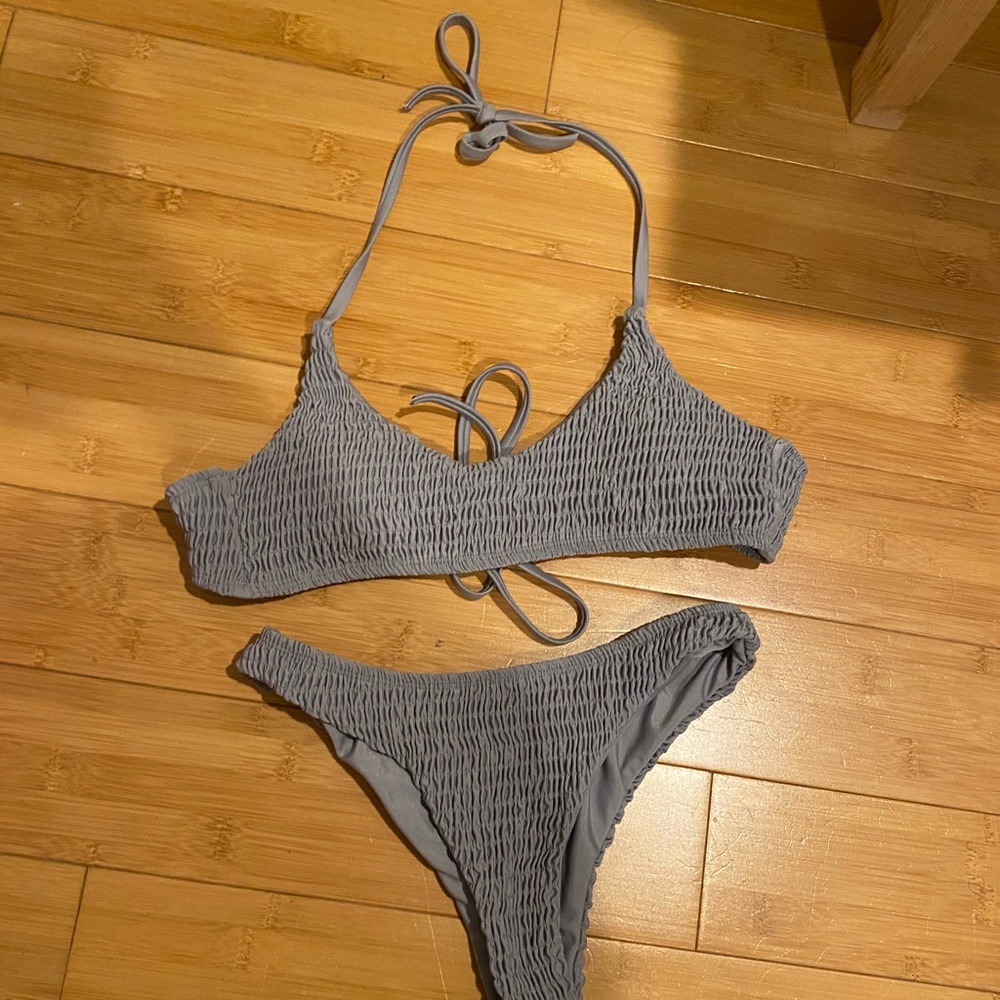 Zaful scrunch gray bikini